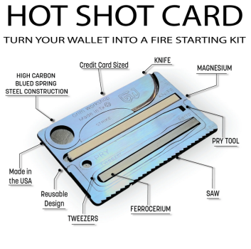 GRIM WORKSHOP®: Hot Shot Fire Card Gen2 Survival Knife with Fire Starter Card